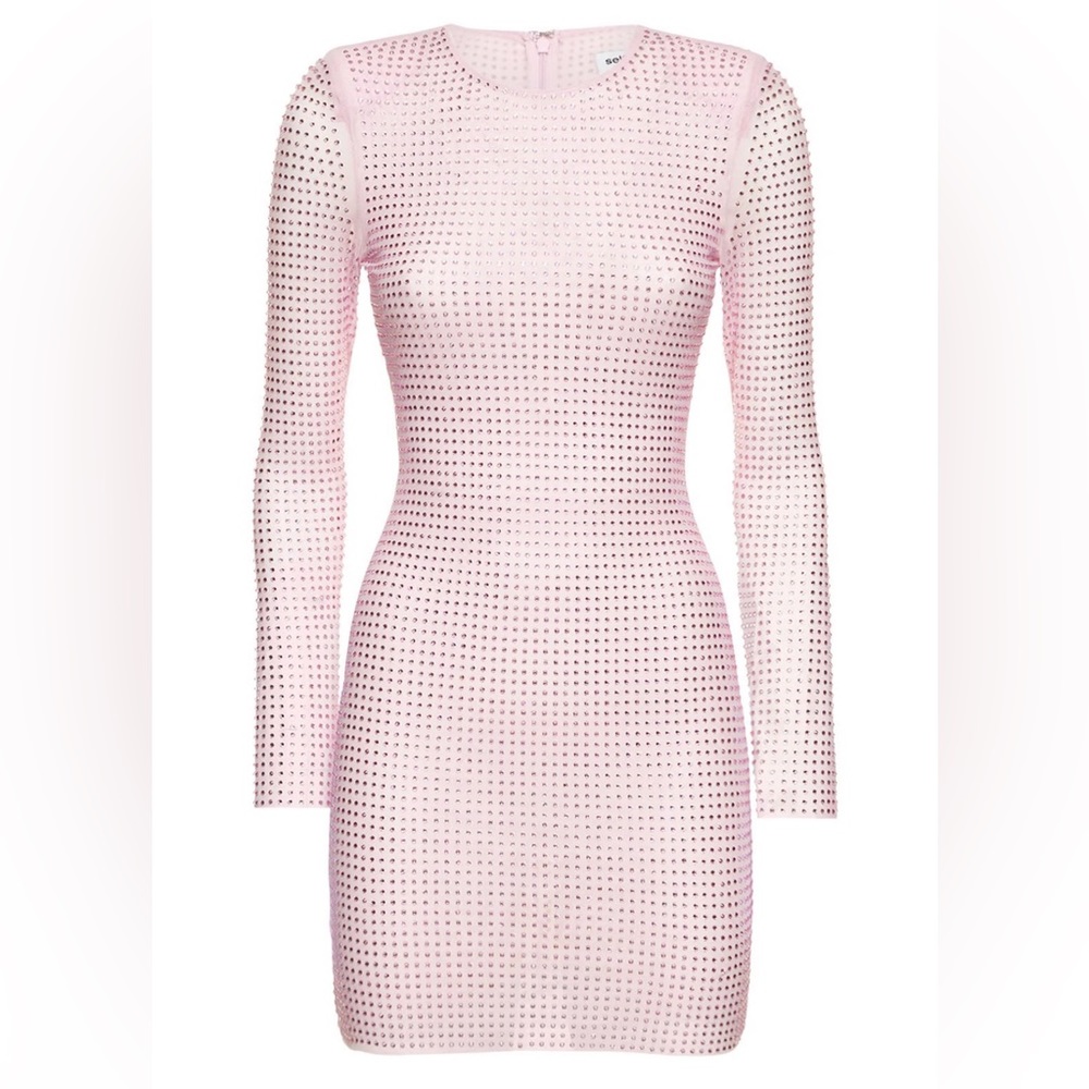 Self-Portrait Studded Crystal Minidress
